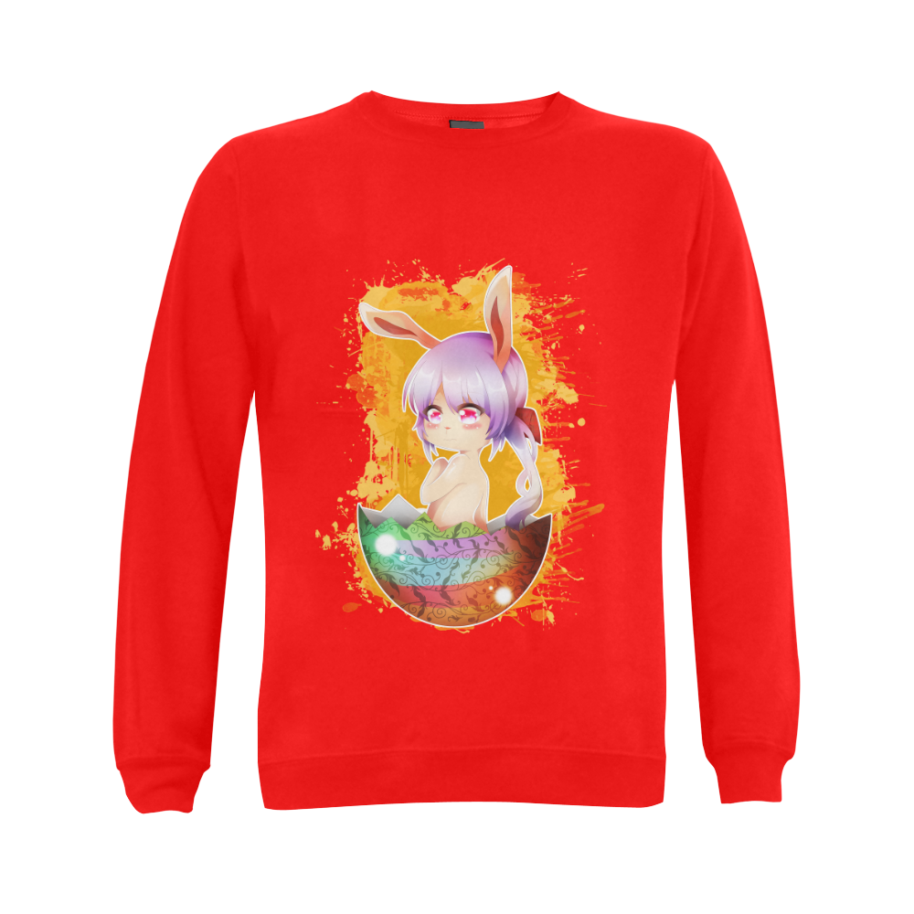 Easter Bunny Girl Gildan Crewneck Sweatshirt(NEW) (Model H01)