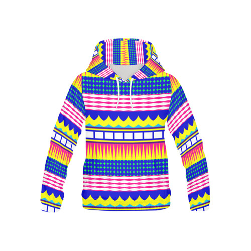 Rectangles waves and circles All Over Print Hoodie for Kid (USA Size) (Model H13)