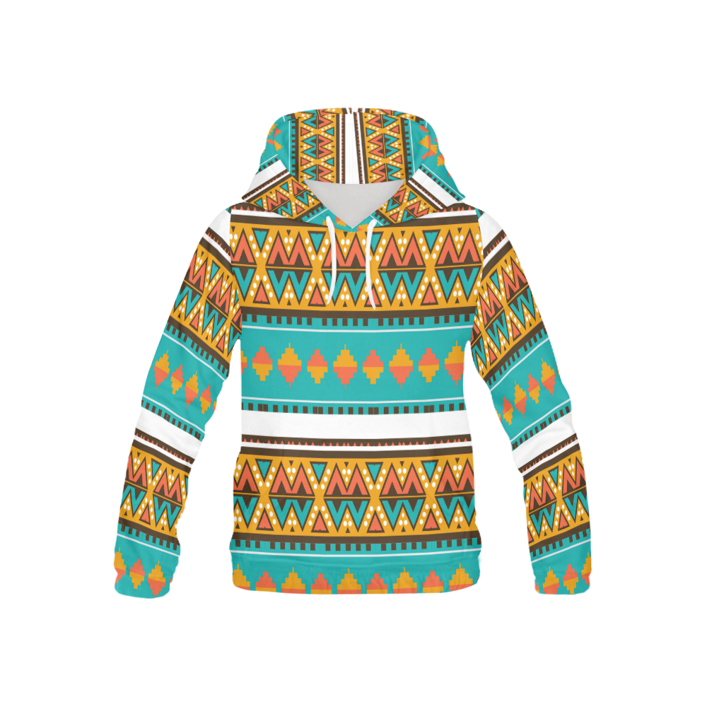 Tribal design in retro colors All Over Print Hoodie for Kid (USA Size) (Model H13)