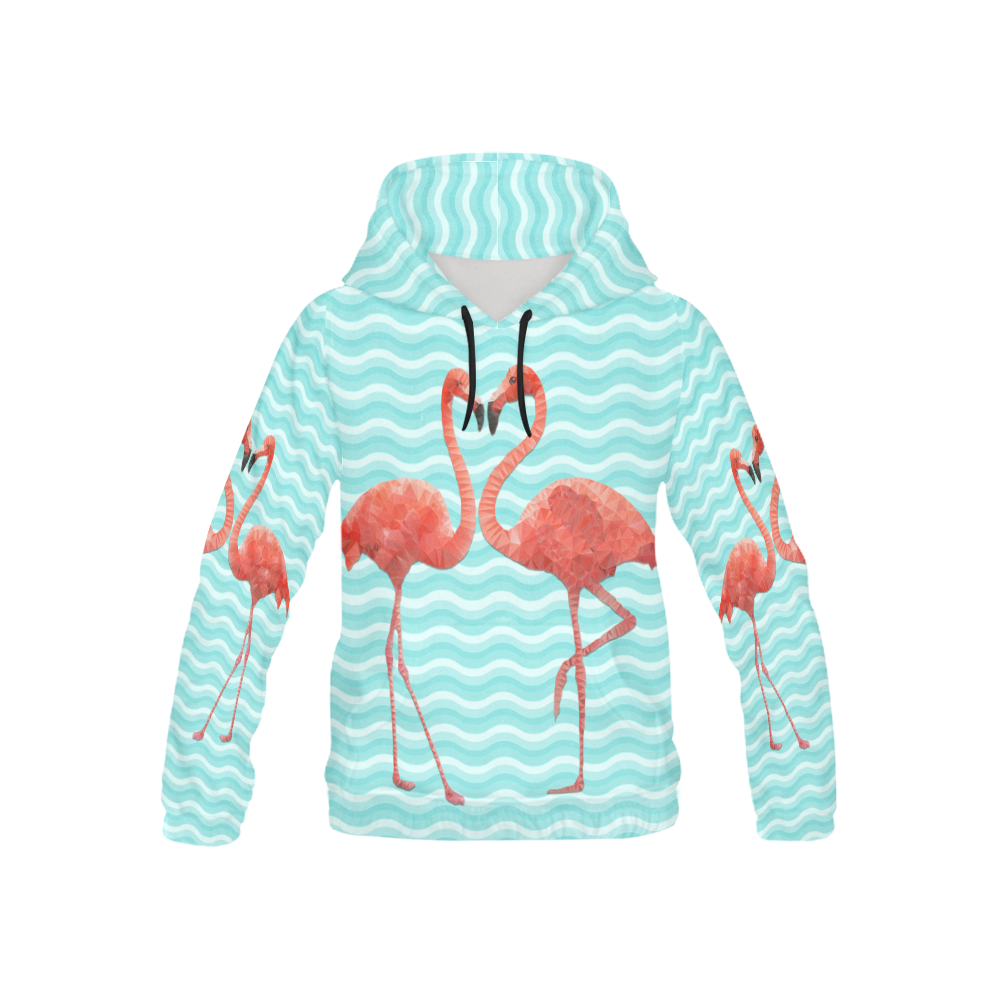 flamingo love All Over Print Hoodie for Kid (USA Size) (Model H13)