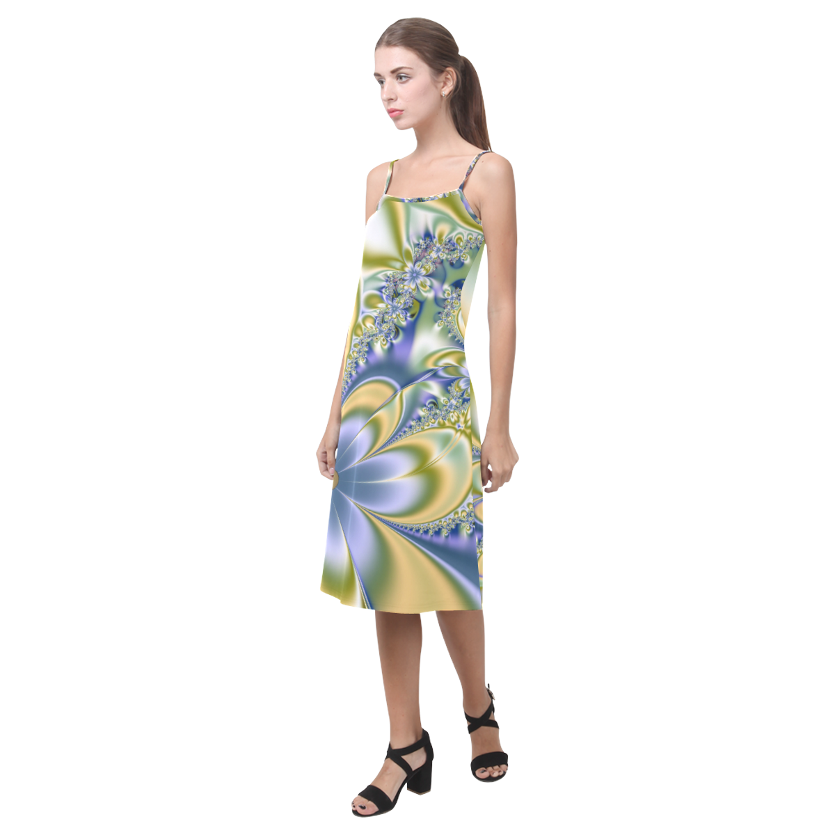 Silky Flowers Alcestis Slip Dress (Model D05)