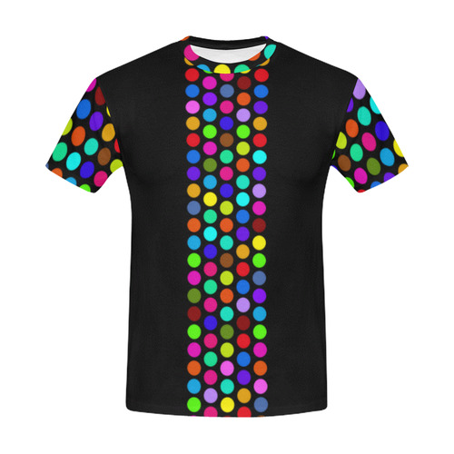 Big Polka Dots Border Multicolored All Over Print T-Shirt for Men (USA Size) (Model T40)