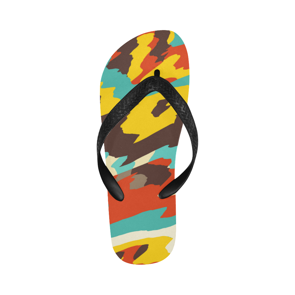 Wavy retro  texture Flip Flops for Men/Women (Model 040)