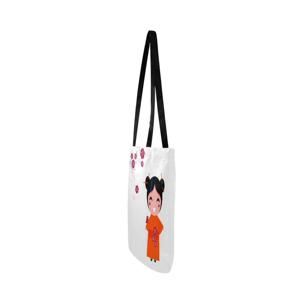 Tote bag with little Geisha drawing Reusable Shopping Bag Model 1660 (Two sides)