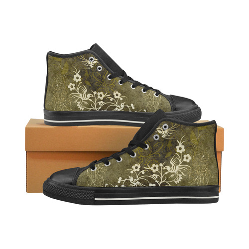 Fantasy birds with leaves Men’s Classic High Top Canvas Shoes (Model 017)