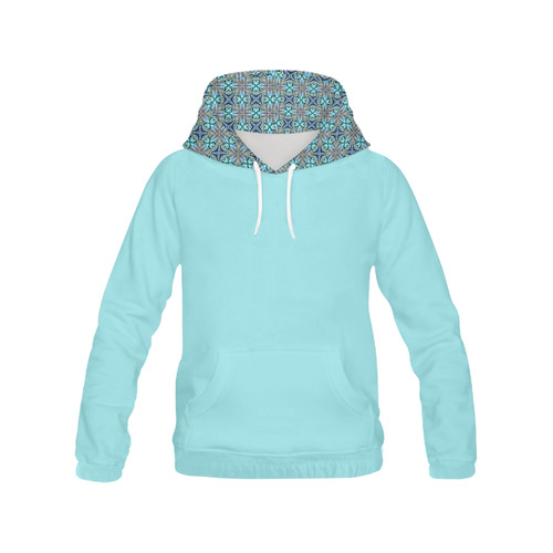 Island Paradise Blue X Geometric All Over Print Hoodie for Women (USA Size) (Model H13)