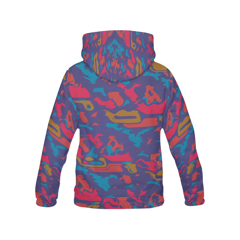 Chaos in retro colors All Over Print Hoodie for Women (USA Size) (Model H13)