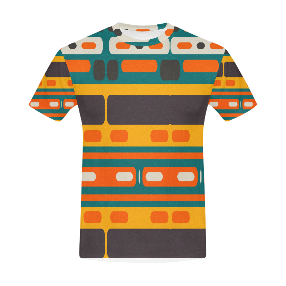 Rectangles in retro colors texture All Over Print T-Shirt for Men (USA Size) (Model T40)