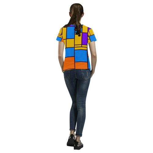 Shapes in retro colors All Over Print T-Shirt for Women (USA Size) (Model T40)