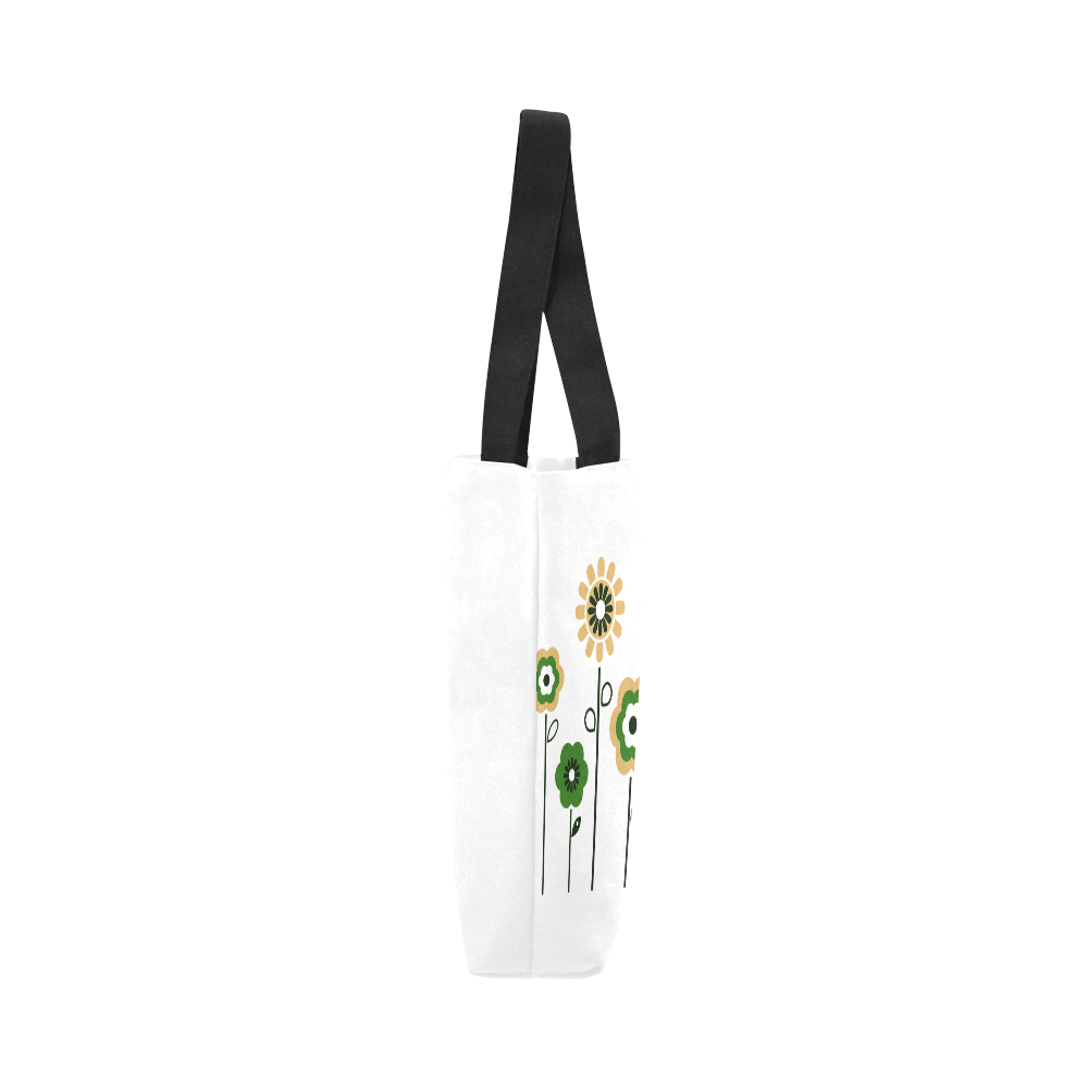 Designers bag with Folk flowers green Canvas Tote Bag (Model 1657)