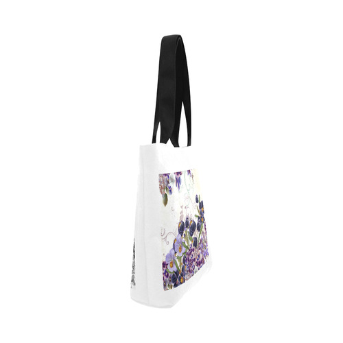 Designers tote bag with Romance folk flowers Canvas Tote Bag (Model 1657)