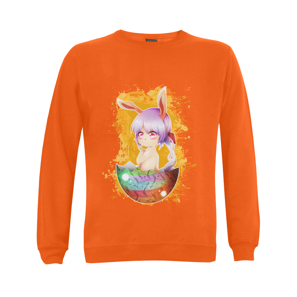 Easter Bunny Girl Gildan Crewneck Sweatshirt(NEW) (Model H01)