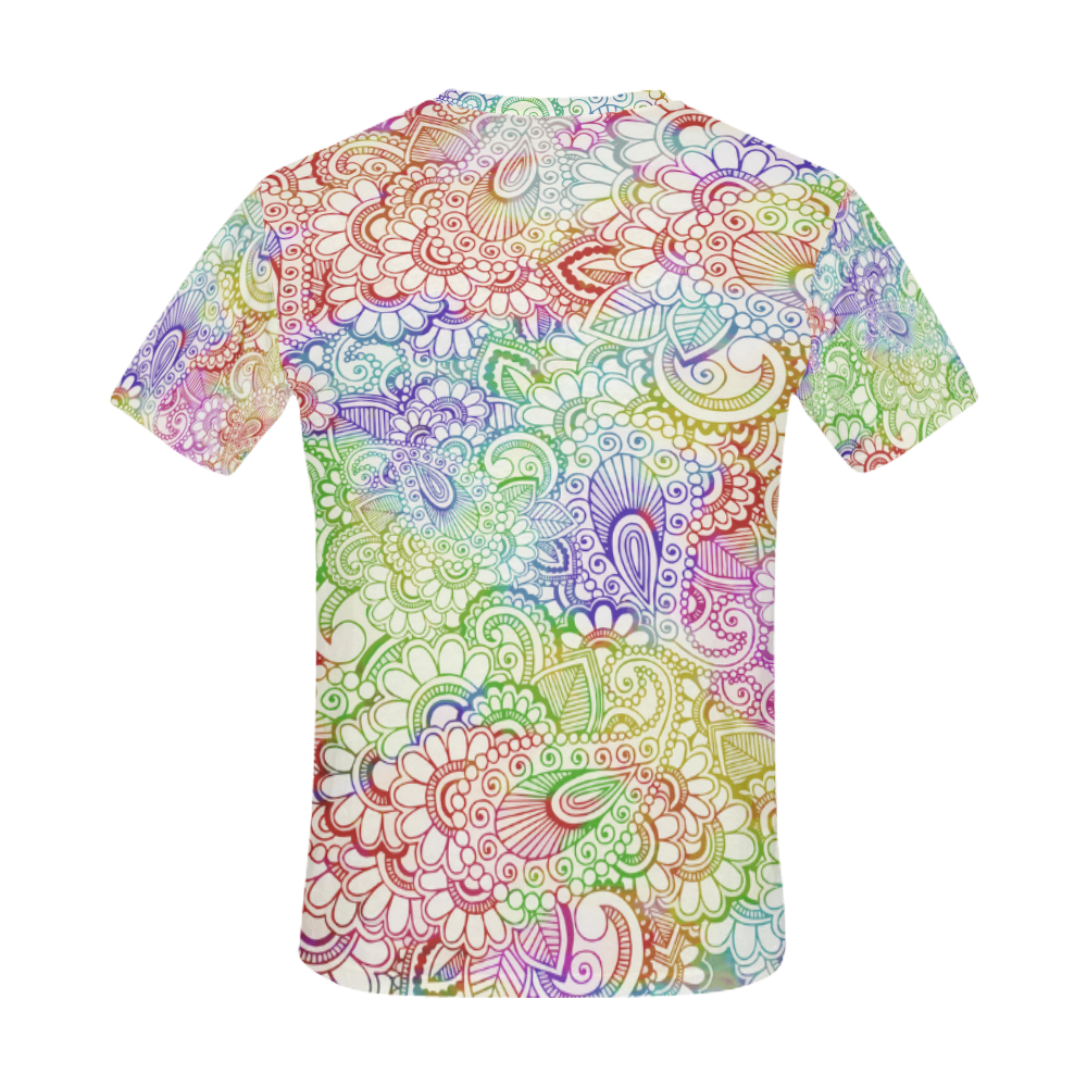 India Paisley Pattern - light watercolor grunge All Over Print T-Shirt for Men (USA Size) (Model T40)