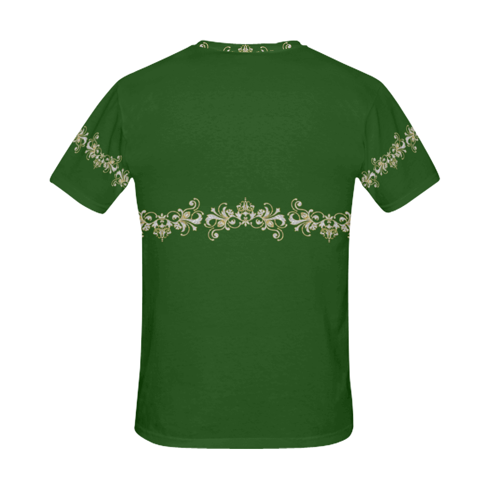 Border - Vintage Ornaments - Gold Silver All Over Print T-Shirt for Men (USA Size) (Model T40)