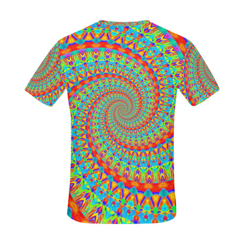 FLOWER POWER SPIRAL multicolored All Over Print T-Shirt for Men (USA Size) (Model T40)