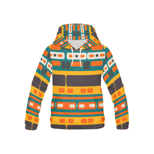Rectangles in retro colors texture All Over Print Hoodie for Kid (USA Size) (Model H13)