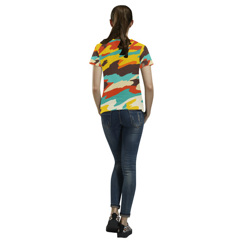 Wavy retro  texture All Over Print T-Shirt for Women (USA Size) (Model T40)