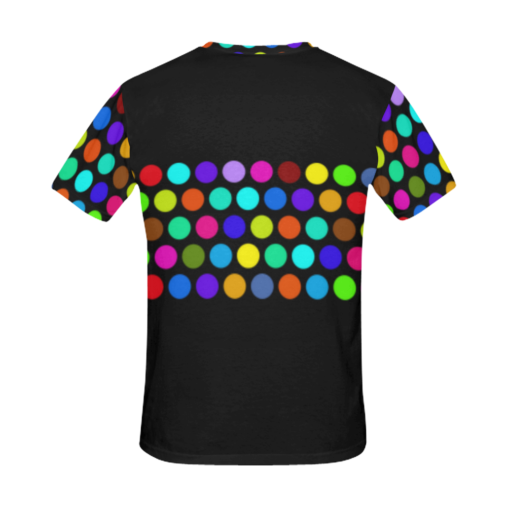 Big Polka Dots Border Multicolored All Over Print T-Shirt for Men (USA Size) (Model T40)