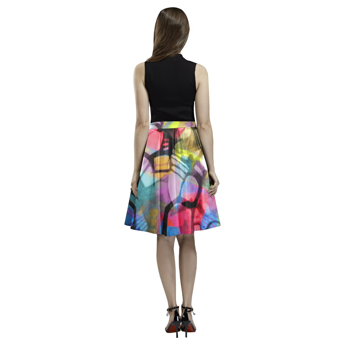 Night Tumbles Melete Pleated Midi Skirt (Model D15)