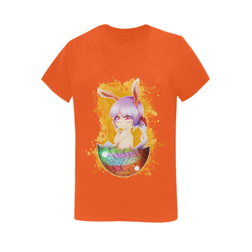 Easter Bunny Girl Women's T-Shirt in USA Size (Two Sides Printing)