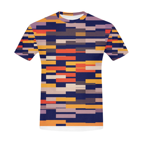 Rectangles in retro colors All Over Print T-Shirt for Men (USA Size) (Model T40)