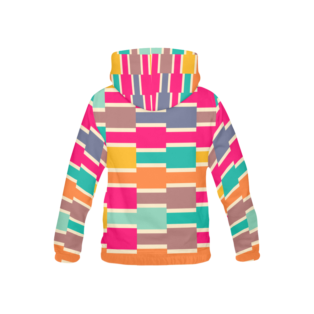 Connected colorful rectangles All Over Print Hoodie for Kid (USA Size) (Model H13)