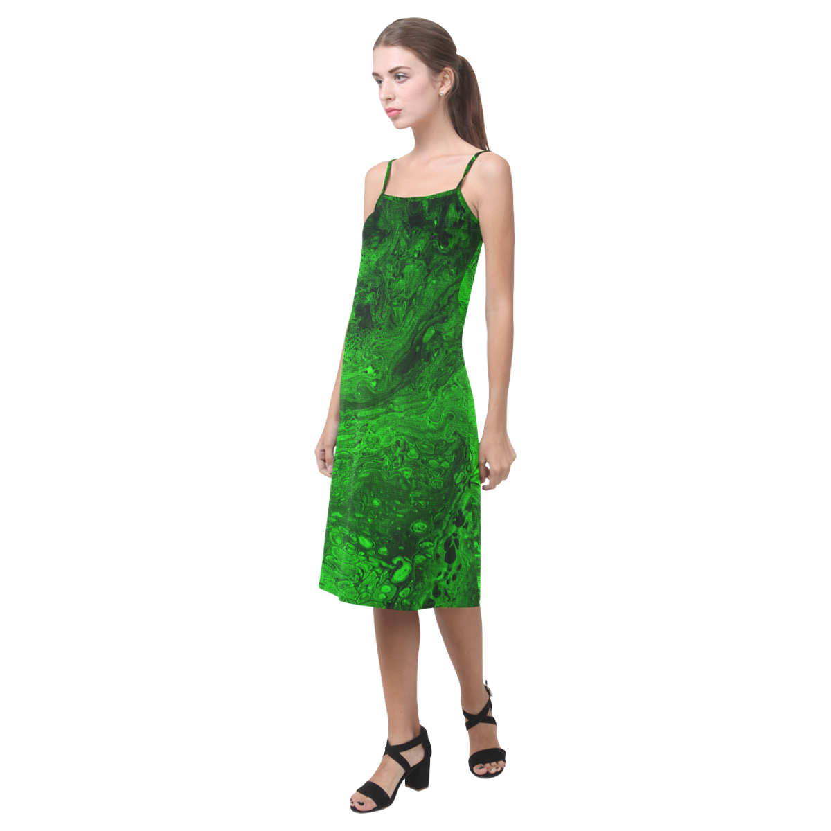 Secret Caves - Green Alcestis Slip Dress (Model D05)