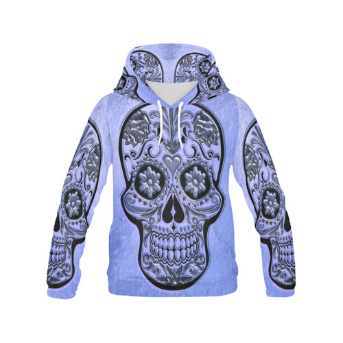 Skull20170487_by_JAMColors All Over Print Hoodie for Women (USA Size) (Model H13)
