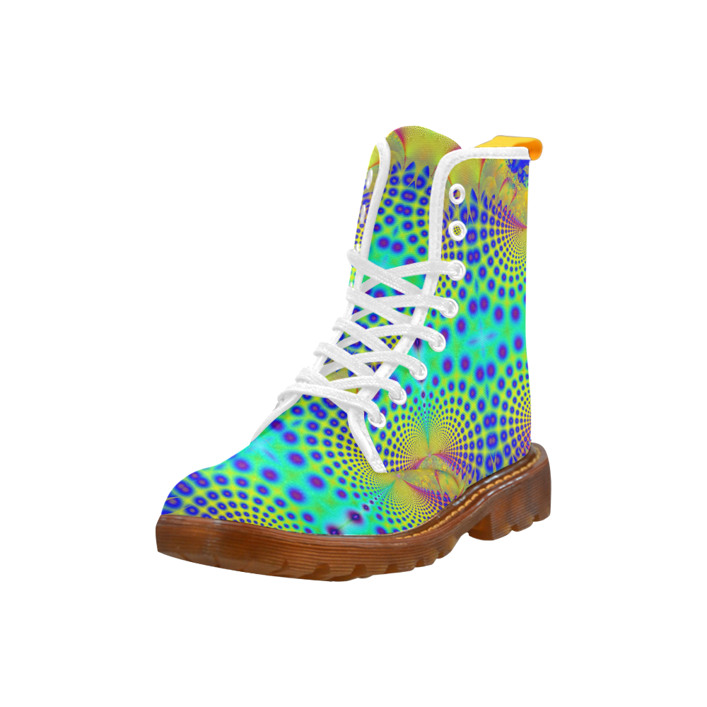 Ocean Shells and Purple Bubbles Fractal Abstract Martin Boots For Women Model 1203H
