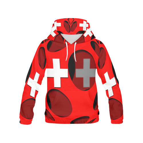 The Flag of Switzerland All Over Print Hoodie for Women (USA Size) (Model H13)