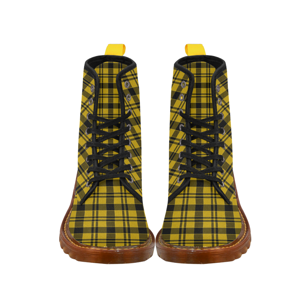 Yellow and Black Tartan Martin Boots For Women Model 1203H