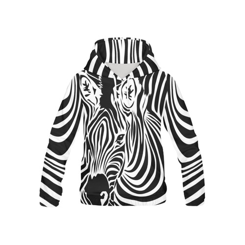zebra opart, black and white All Over Print Hoodie for Kid (USA Size) (Model H13)