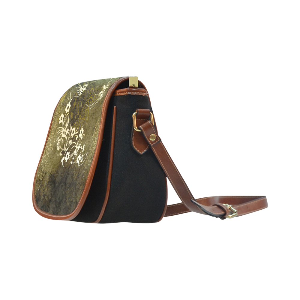Fantasy birds with leaves Saddle Bag/Small (Model 1649)(Flap Customization)