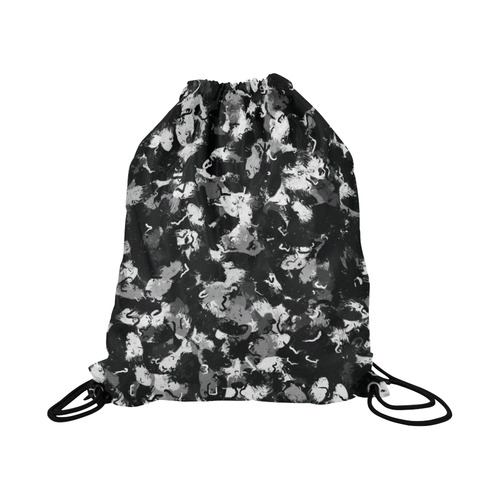 Shades of Gray and Black Oils Large Drawstring Bag Model 1604 (Twin Sides)  16.5"(W) * 19.3"(H)