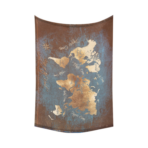 world map Cotton Linen Wall Tapestry 90"x 60"