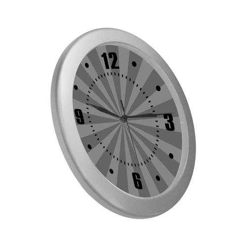 Black and Gray Clock Silver Color Wall Clock