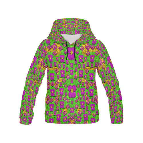 Flower Power POP Art All Over Print Hoodie for Women (USA Size) (Model H13)