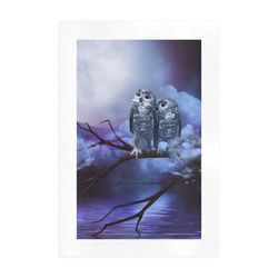 Cute couple owls Art Print 19‘’x28‘’