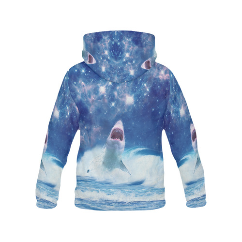 STAR KILLER shark All Over Print Hoodie for Women (USA Size) (Model H13)