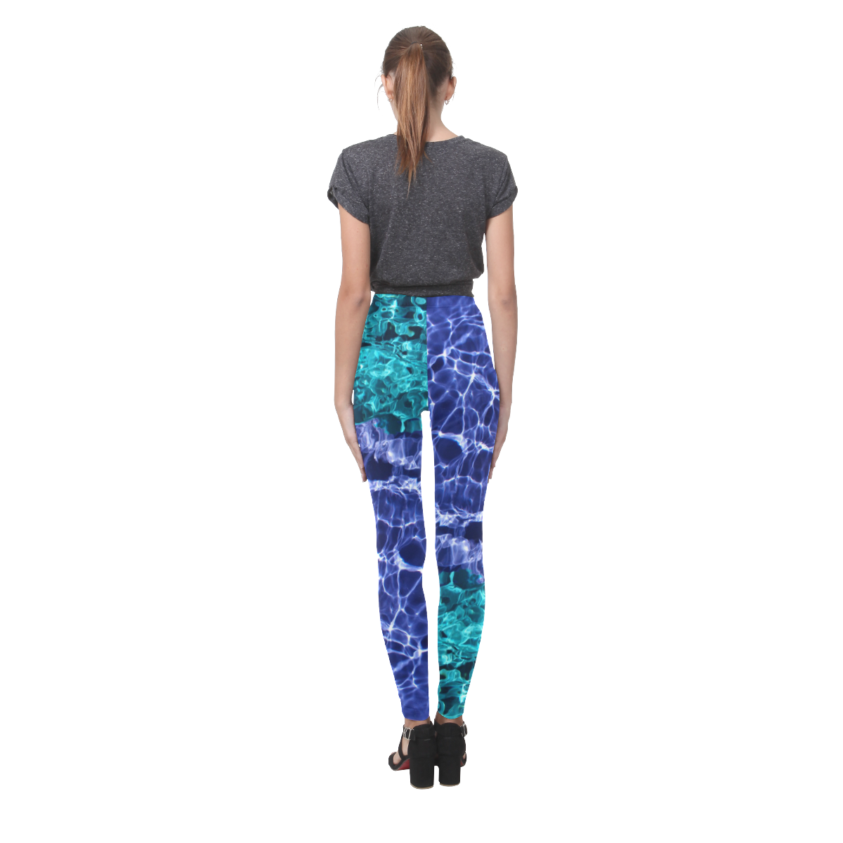 Aqua Life criss cross Cassandra Women's Leggings (Model L01)