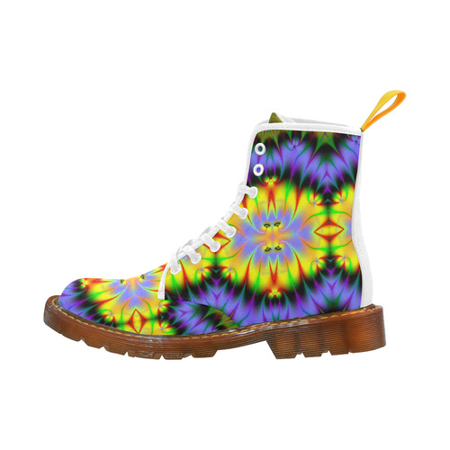 Sun-Drenched Flower Gardens Fractal Abstract Martin Boots For Men Model 1203H