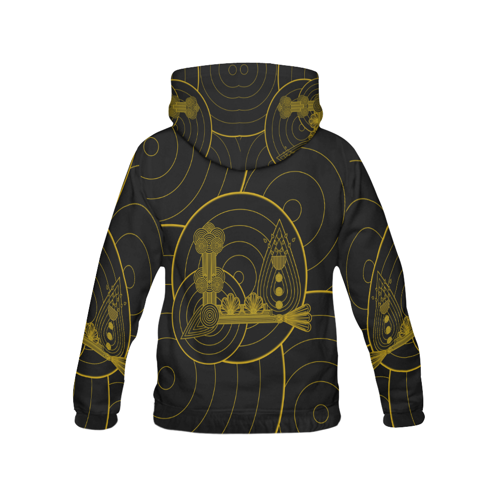Gold and Black Art Deco All Over Print Hoodie for Men (USA Size) (Model H13)