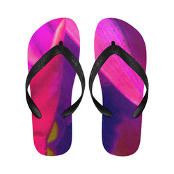 Hot Neon Flower Flip Flops for Men/Women (Model 040)