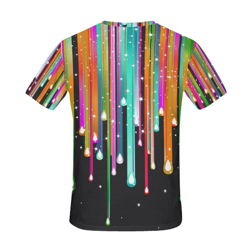 Stars & Stripes Shower multicolored All Over Print T-Shirt for Men (USA Size) (Model T40)