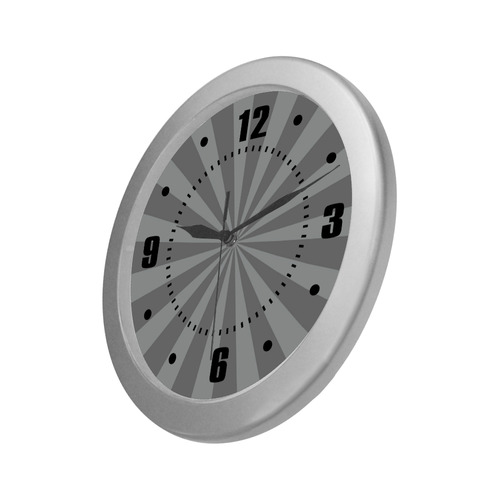 Black and Gray Clock Silver Color Wall Clock