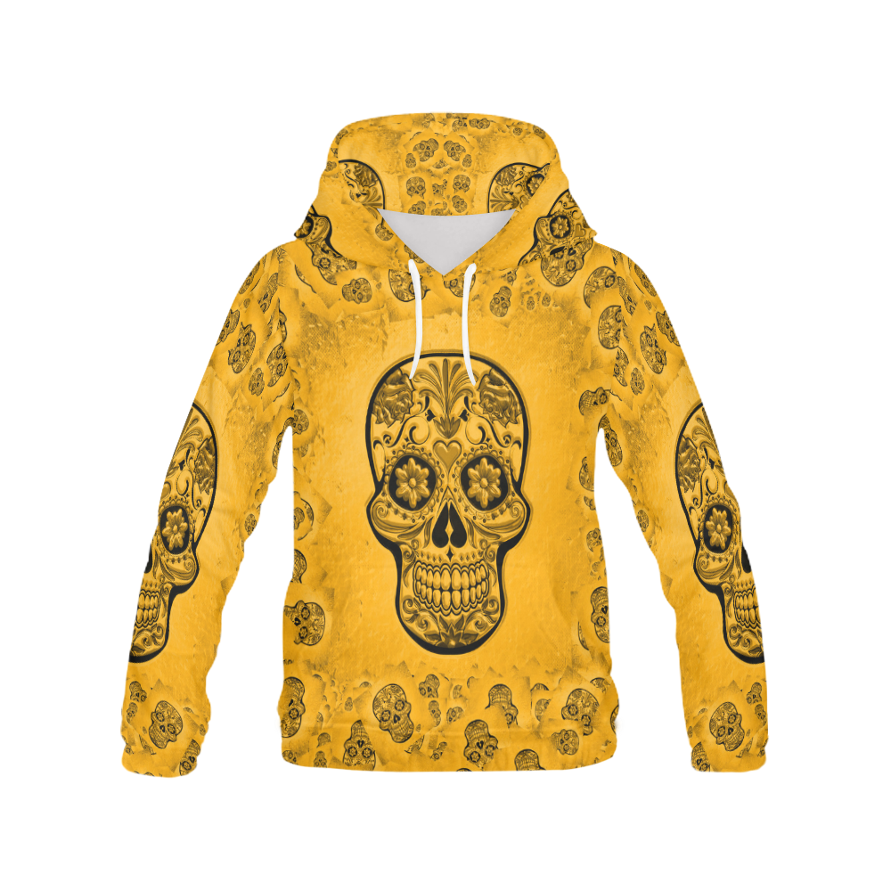 Skull20170252_by_JAMColors All Over Print Hoodie for Women (USA Size) (Model H13)