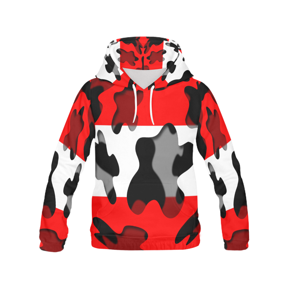 The Flag of Austria All Over Print Hoodie for Women (USA Size) (Model H13)