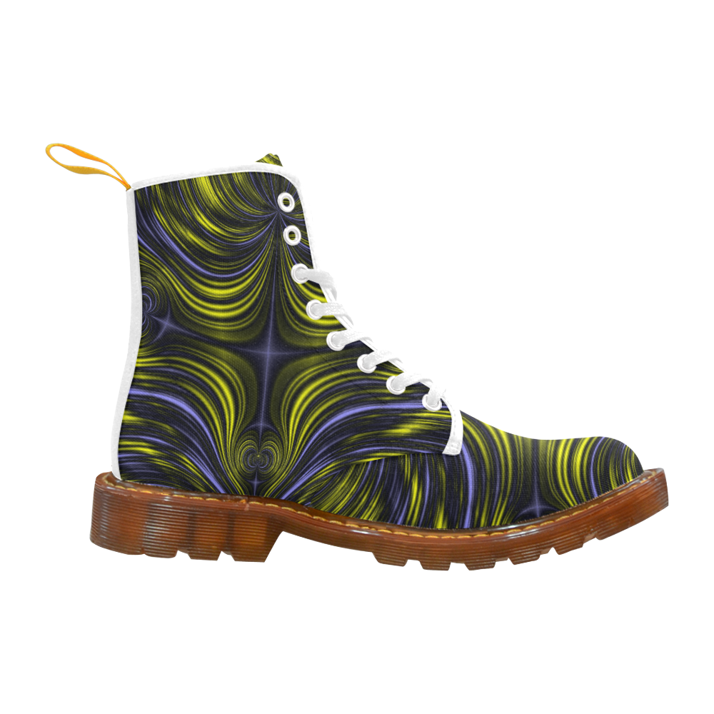 Northern Lights Aurora Borealis Fractal Abstract Martin Boots For Men Model 1203H