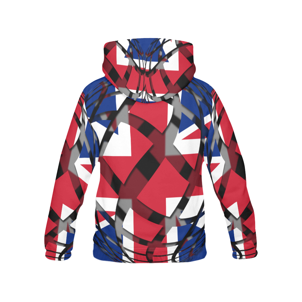 The Flag of United Kingdom All Over Print Hoodie for Women (USA Size) (Model H13)