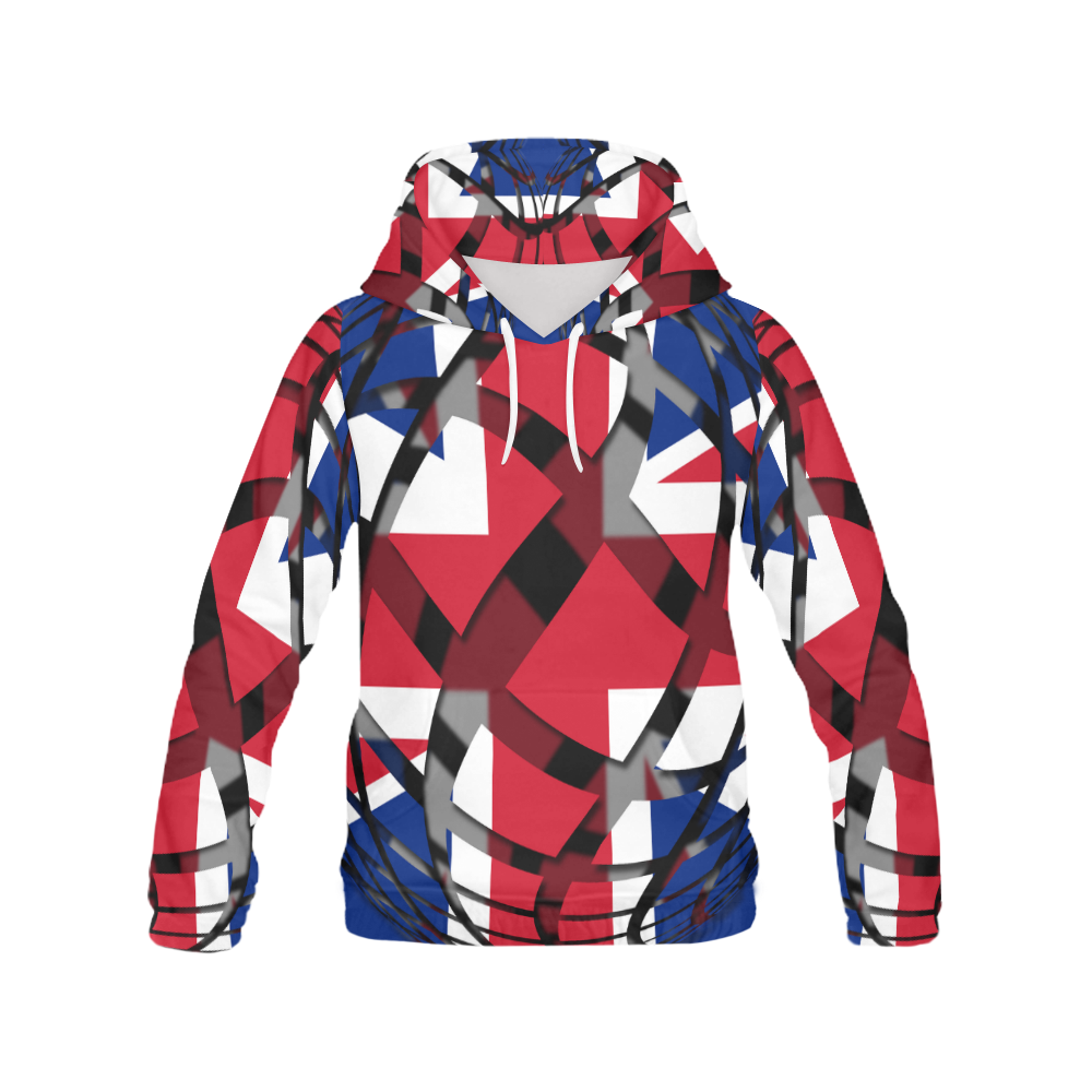 The Flag of United Kingdom All Over Print Hoodie for Women (USA Size) (Model H13)